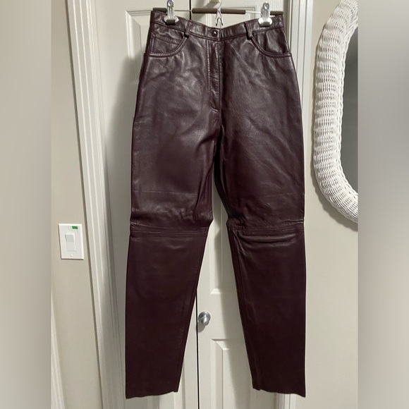 Di Capra Brown Woman’s Leather Pants. Genuine. - Picture 1 of 1